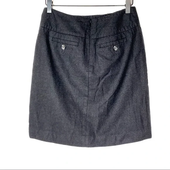 Banana Republic 100% wool dark gray A-line skirt size 2 B141 - Picture 4 of 4
